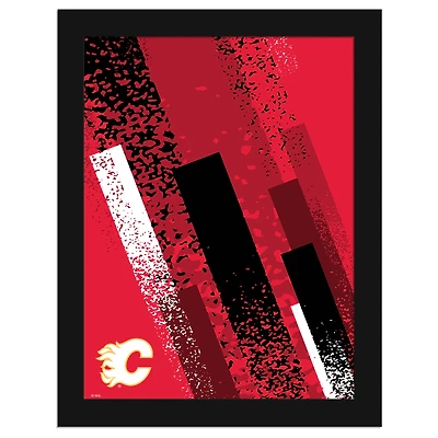 Calgary Flames 12" x 16" Team Color Framed Art Print