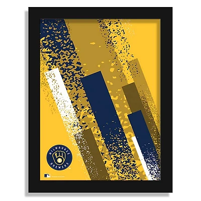 Milwaukee Brewers 12" x 16" Team Color Framed Art Print