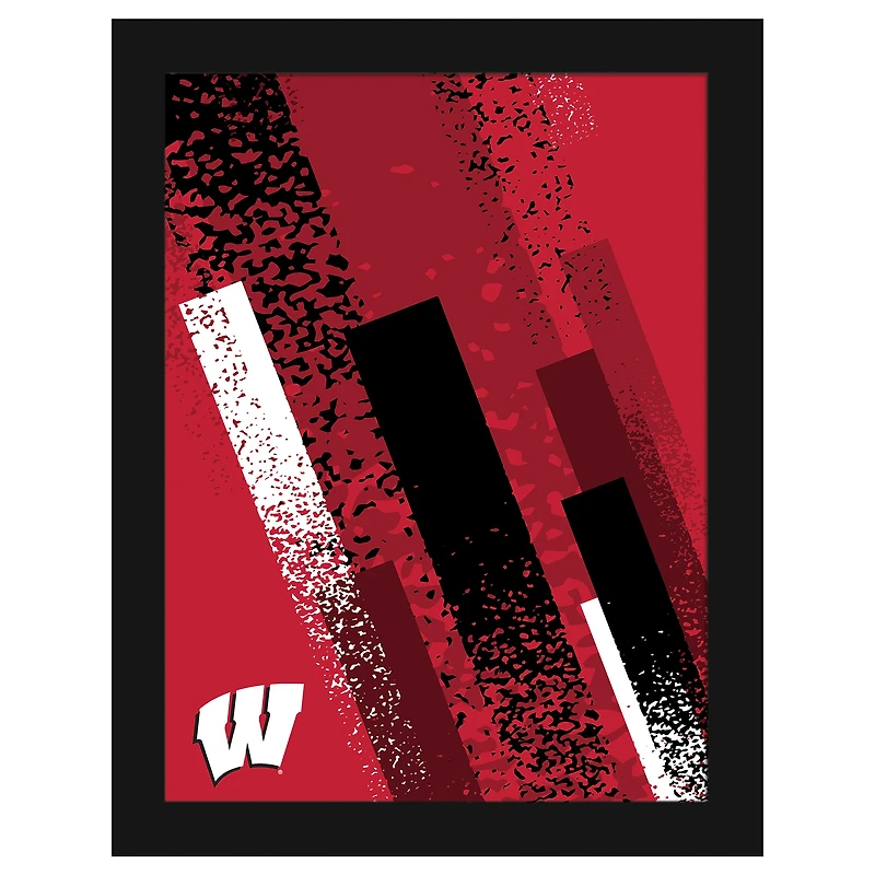 Wisconsin Badgers 12" x 16" Team Color Framed Art Print