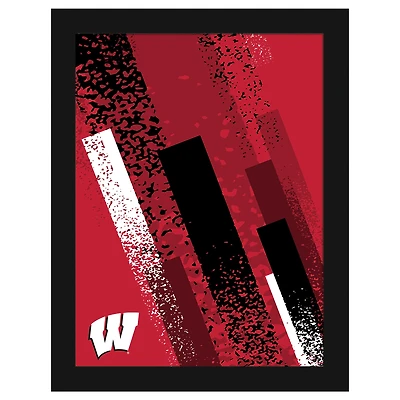 Wisconsin Badgers 12" x 16" Team Color Framed Art Print