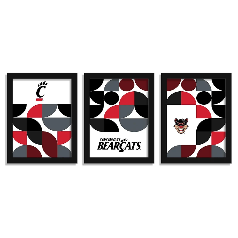 Cincinnati Bearcats 12" x 16" Framed Minimalist Print Set