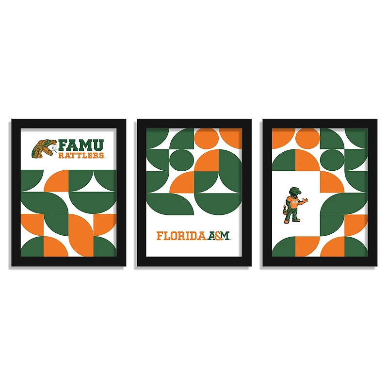 Florida A&M Rattlers 12" x 16" Framed Minimalist Print Set