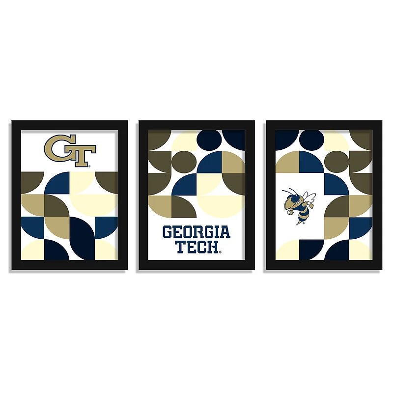 Georgia Tech Yellow Jackets 12" x 16" Framed Minimalist Print Set