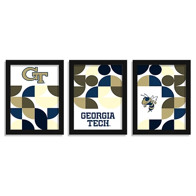 Georgia Tech Yellow Jackets 12" x 16" Framed Minimalist Print Set