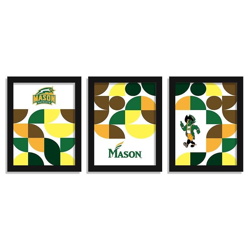 George Mason Patriots 12" x 16" Framed Minimalist Print Set