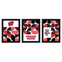 Wisconsin Badgers 12" x 16" Framed Minimalist Print Set