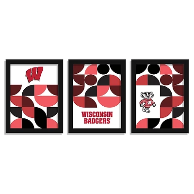 Wisconsin Badgers 12" x 16" Framed Minimalist Print Set