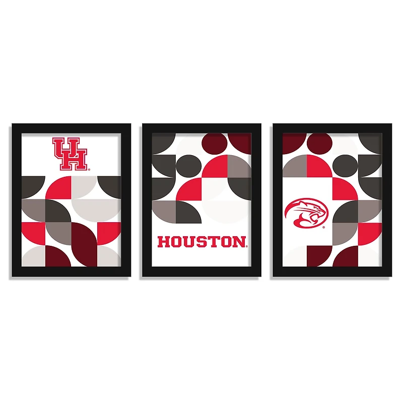 Houston Cougars 12" x 16" Framed Minimalist Print Set