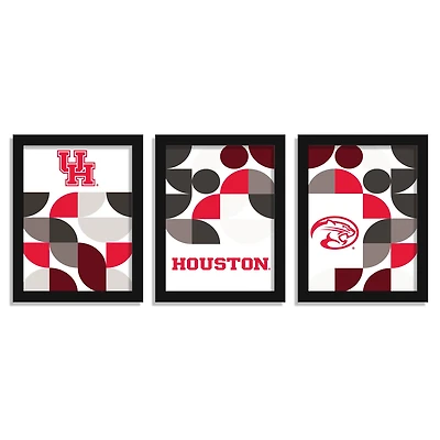 Houston Cougars 12" x 16" Framed Minimalist Print Set