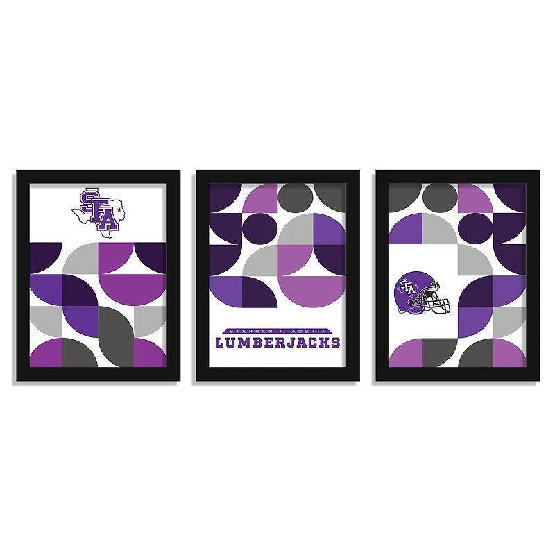 Stephen F Austin Lumberjacks 12" x 16" Framed Minimalist Print Set