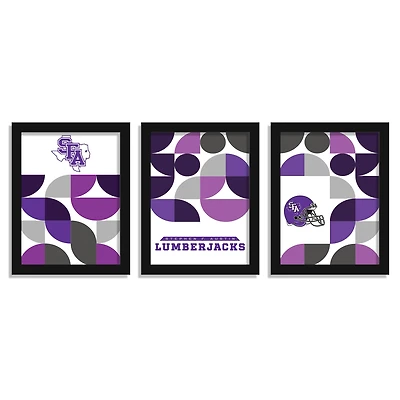 Stephen F Austin Lumberjacks 12" x 16" Framed Minimalist Print Set