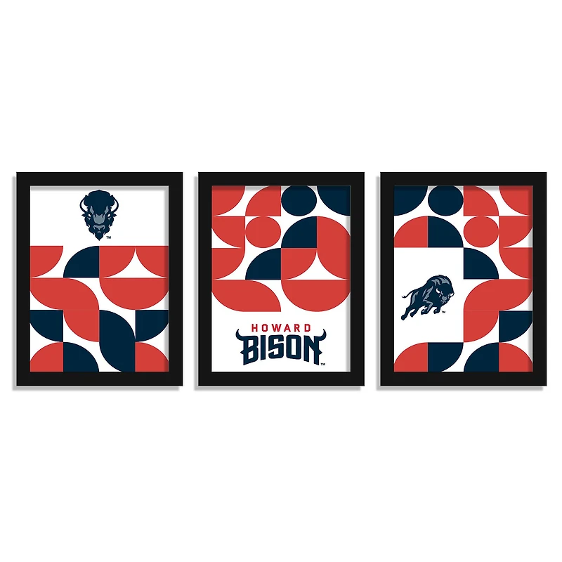 Howard Bison 12" x 16" Framed Minimalist Print Set