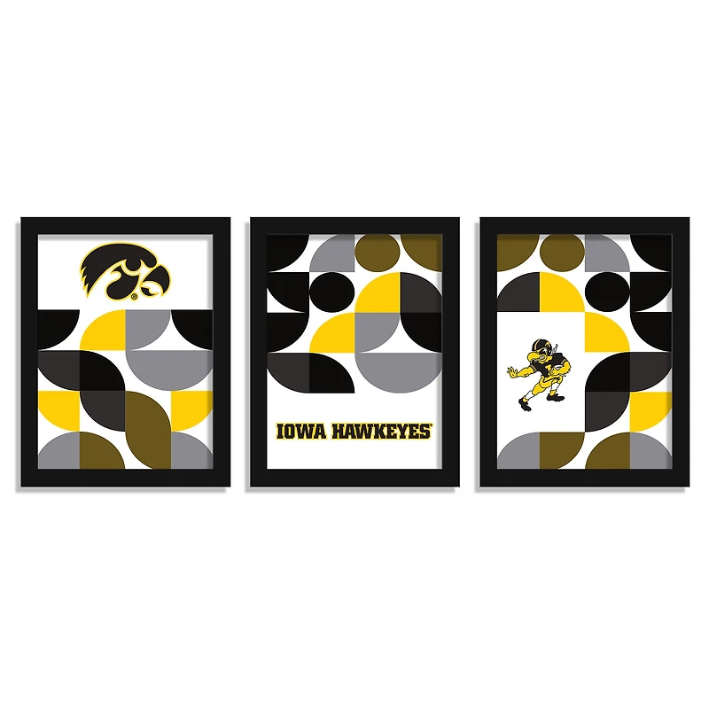 Iowa Hawkeyes 12" x 16" Framed Minimalist Print Set
