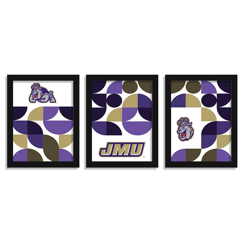 James Madison Dukes 12" x 16" Framed Minimalist Print Set