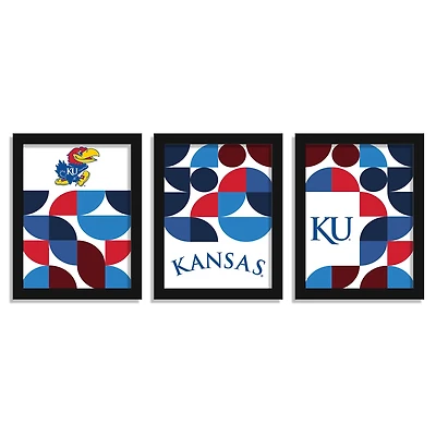 Kansas Jayhawks 12" x 16" Framed Minimalist Print Set