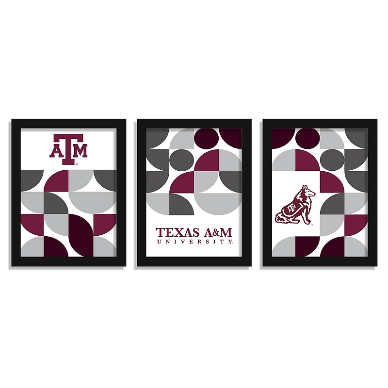 Texas A&M Aggies 12" x 16" Framed Minimalist Print Set