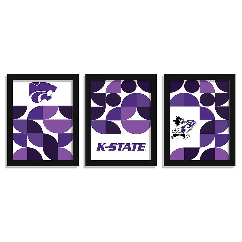 Kansas State Wildcats 12" x 16" Framed Minimalist Print Set