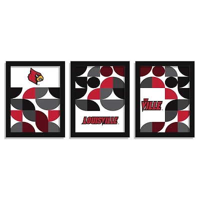 Louisville Cardinals 12" x 16" Framed Minimalist Print Set