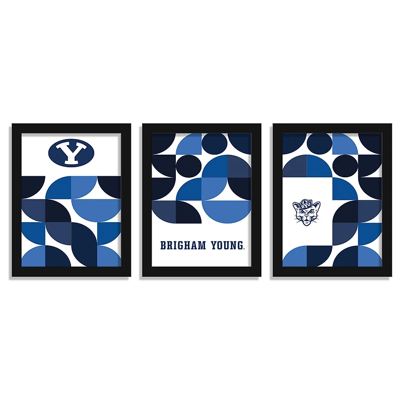 BYU Cougars 12" x 16" Framed Minimalist Print Set