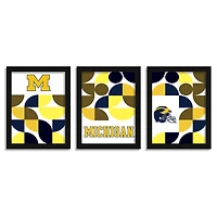 Michigan Wolverines 12" x 16" Framed Minimalist Print Set