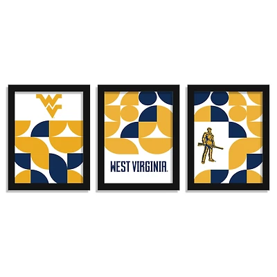 West Virginia Mountaineers 12" x 16" Framed Minimalist Print Set