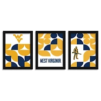 West Virginia Mountaineers 12" x 16" Framed Minimalist Print Set