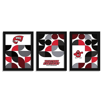 Western Kentucky Hilltoppers 12" x 16" Framed Minimalist Print Set