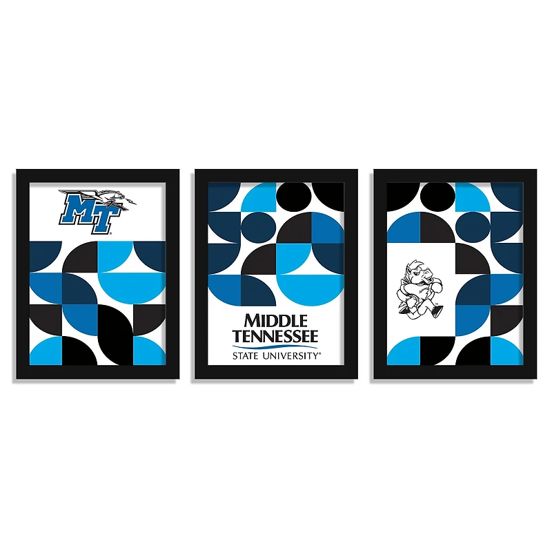 Middle Tennessee State University Lightning 12" x 16" Framed Minimalist Print Set