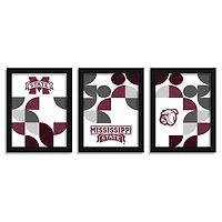 Mississippi State Bulldogs 12" x 16" Framed Minimalist Print Set