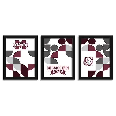 Mississippi State Bulldogs 12" x 16" Framed Minimalist Print Set