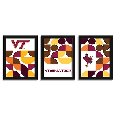 Virginia Tech Hokies 12" x 16" Framed Minimalist Print Set