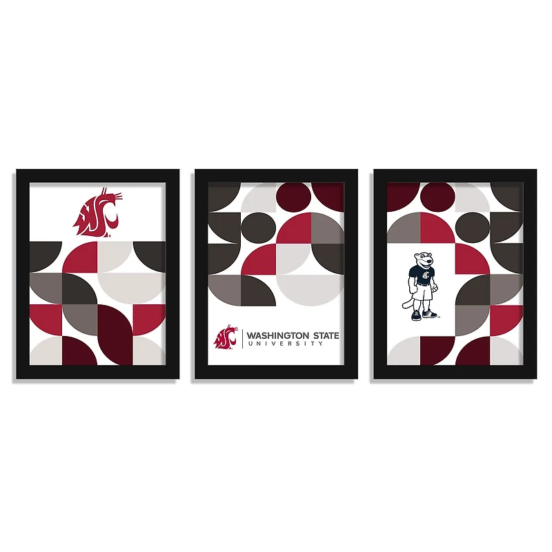 Washington State Cougars 12" x 16" Framed Minimalist Print Set