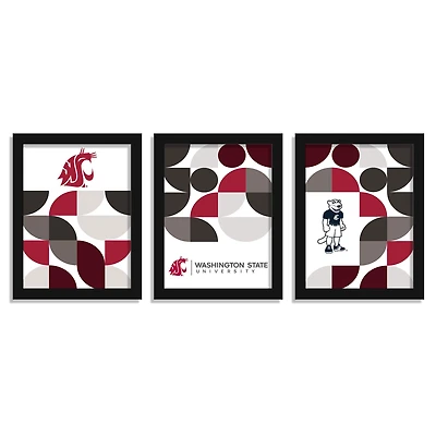 Washington State Cougars 12" x 16" Framed Minimalist Print Set