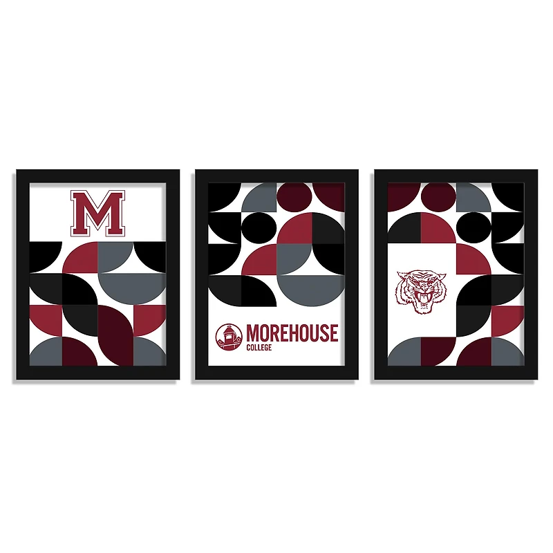 Morehouse Maroon Tigers 12" x 16" Framed Minimalist Print Set