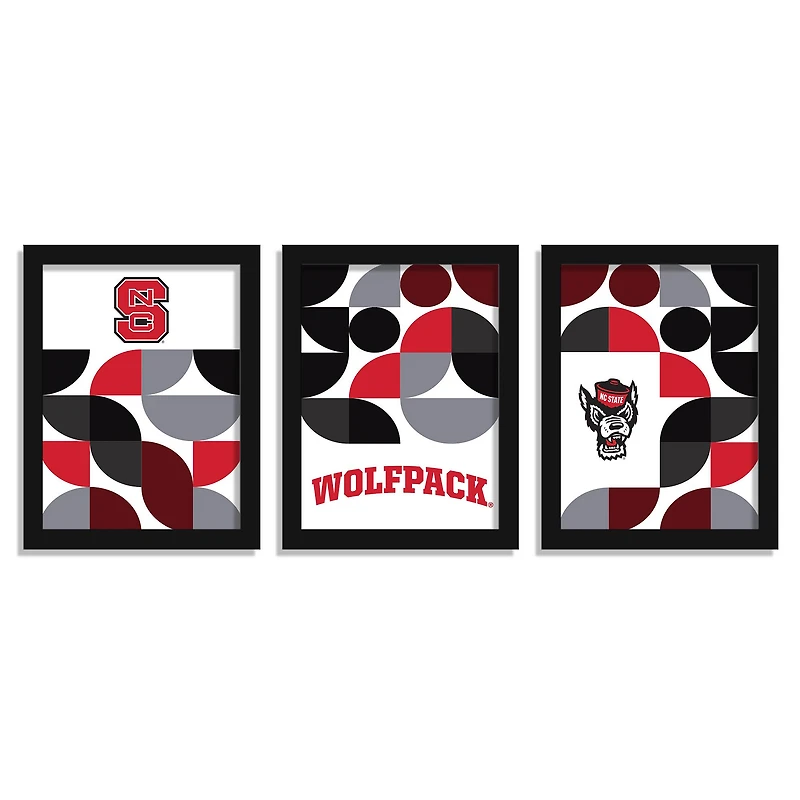 NC State Wolfpack 12" x 16" Framed Minimalist Print Set