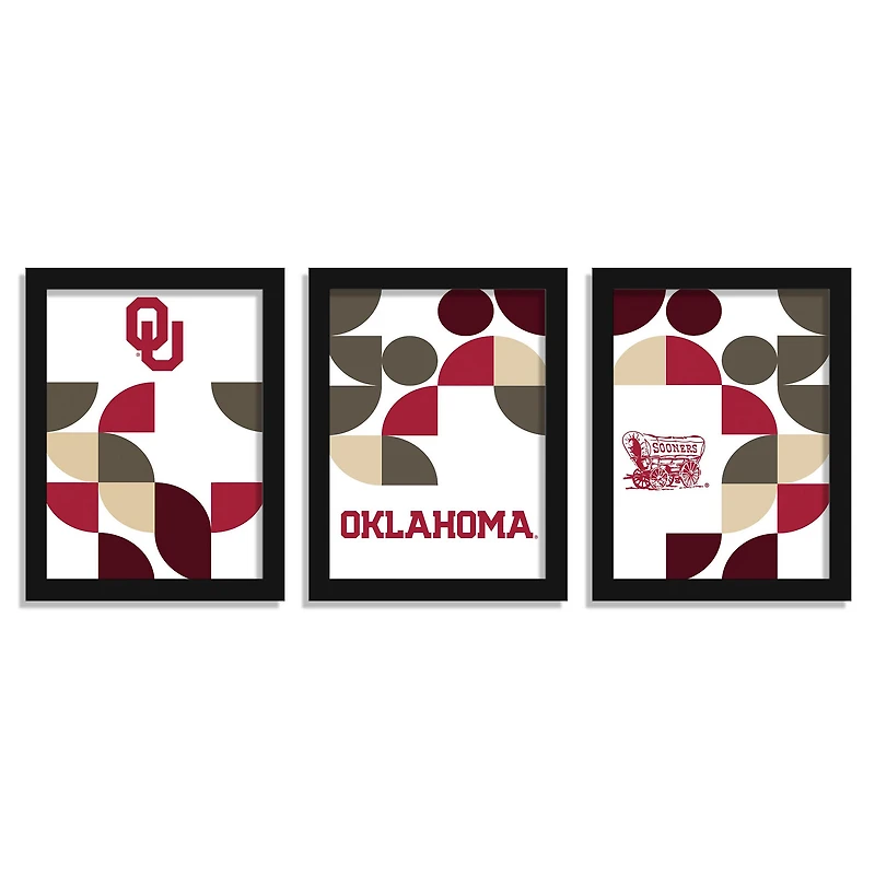 Oklahoma Sooners 12" x 16" Framed Minimalist Print Set