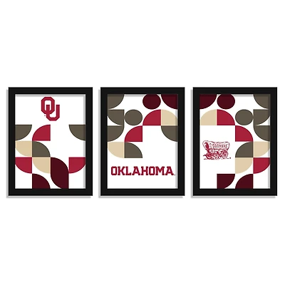 Oklahoma Sooners 12" x 16" Framed Minimalist Print Set