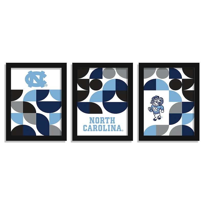 North Carolina Tar Heels 12" x 16" Framed Minimalist Print Set