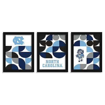 North Carolina Tar Heels 12" x 16" Framed Minimalist Print Set