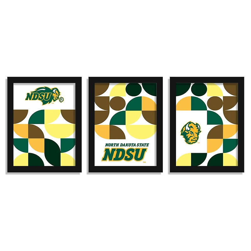 NDSU Bison 12" x 16" Framed Minimalist Print Set
