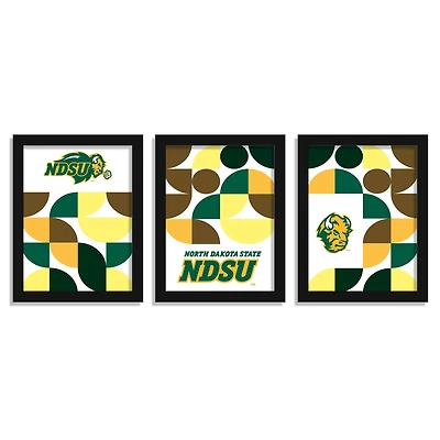 NDSU Bison 12" x 16" Framed Minimalist Print Set