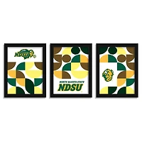 NDSU Bison 12" x 16" Framed Minimalist Print Set