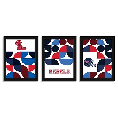 Ole Miss Rebels 12" x 16" Framed Minimalist Print Set