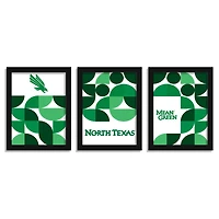 North Texas Mean Green 12" x 16" Framed Minimalist Print Set