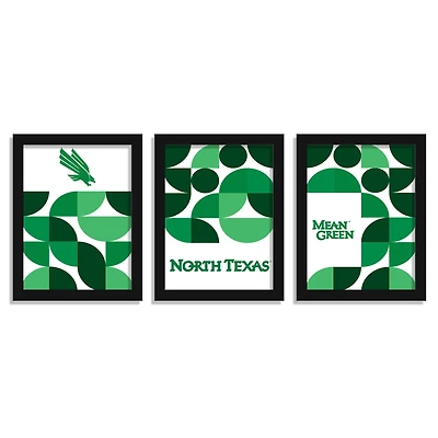 North Texas Mean Green 12" x 16" Framed Minimalist Print Set