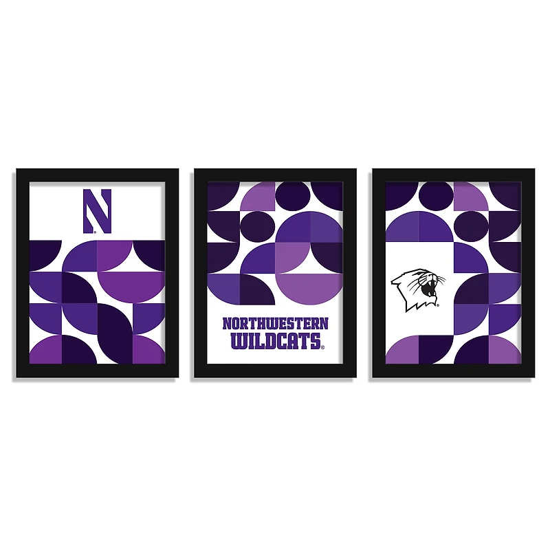 Northwestern Wildcats 12" x 16" Framed Minimalist Print Set