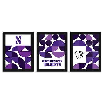 Northwestern Wildcats 12" x 16" Framed Minimalist Print Set