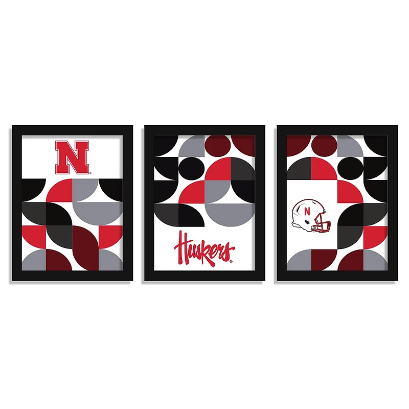 Nebraska Huskers 12" x 16" Framed Minimalist Print Set