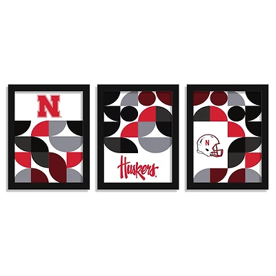Nebraska Huskers 12" x 16" Framed Minimalist Print Set