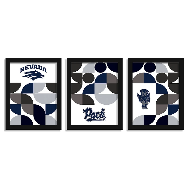 Nevada Wolf Pack 12" x 16" Framed Minimalist Print Set